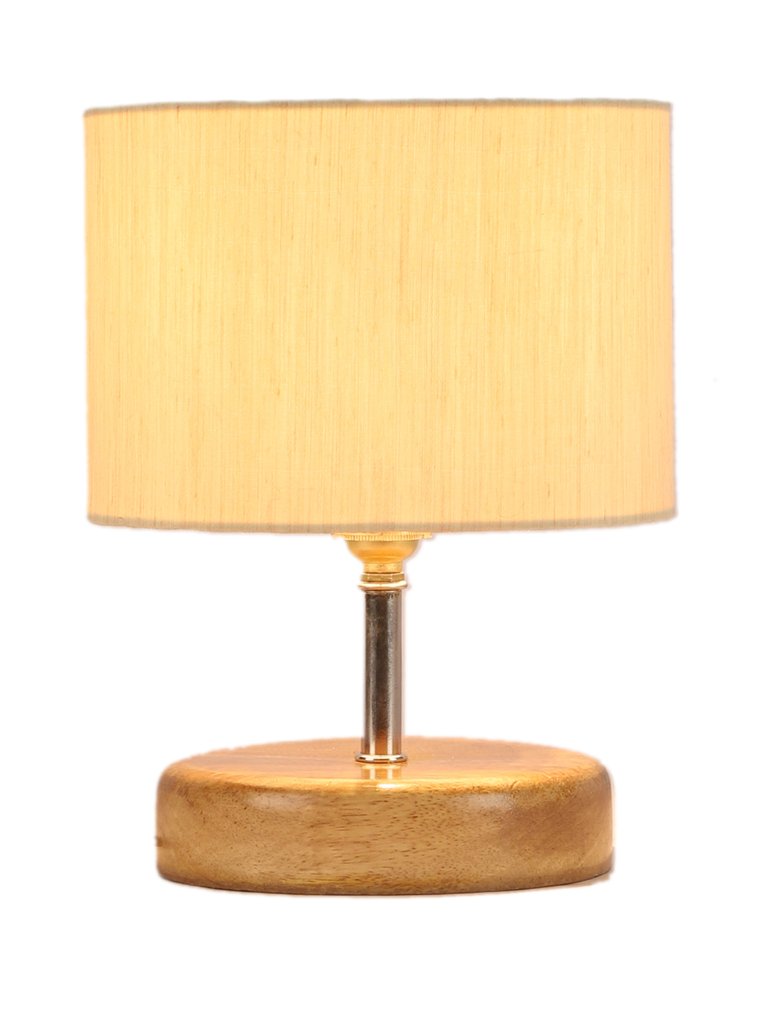 Ambika Home Off-white cotton Table Lamp with Natural Wood Base | Designer Bedside Lamp for Living Room, Bedroom, Hotel, Café & Restaurant - Image 6