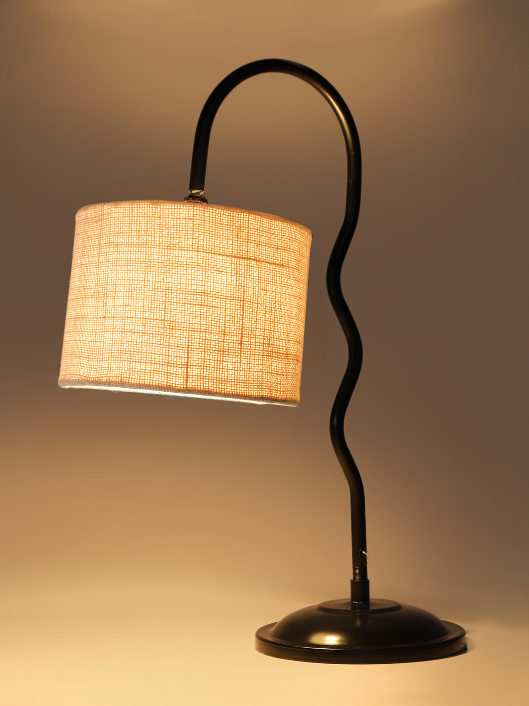 Ambika Home Minimalist White Iron Table Lamp with Designer Shade for Living Room | Premium Home Decor Bedside Lamp - Image 7