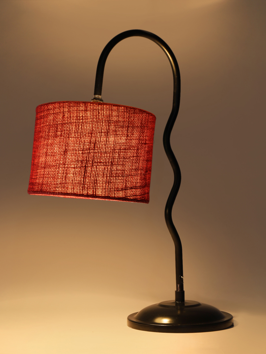 Ambika Home Industrial Maroon Iron Table Lamp with Designer Shade for Hotel | Premium Home Decor Bedside Lamp - Image 7