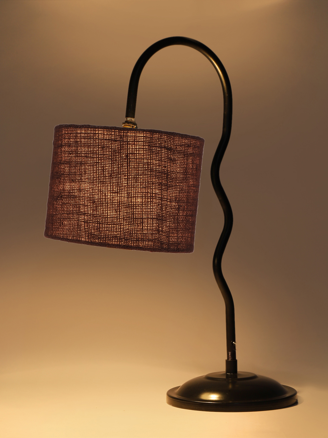 Ambika Home Minimalist Brown Iron Table Lamp with Designer Shade for Hotel | Premium Home Decor Bedside Lamp - Image 7