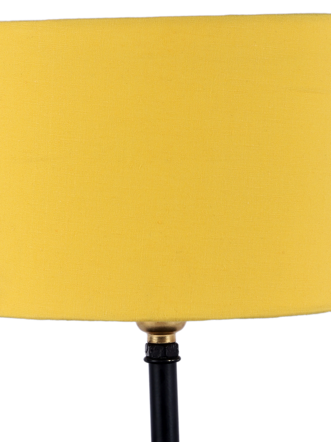 Ambika Home Yellow cotton Table Lamp with Black Wood Base | Designer Bedside Lamp for Living Room, Bedroom, Hotel, Café & Restaurant - Image 7