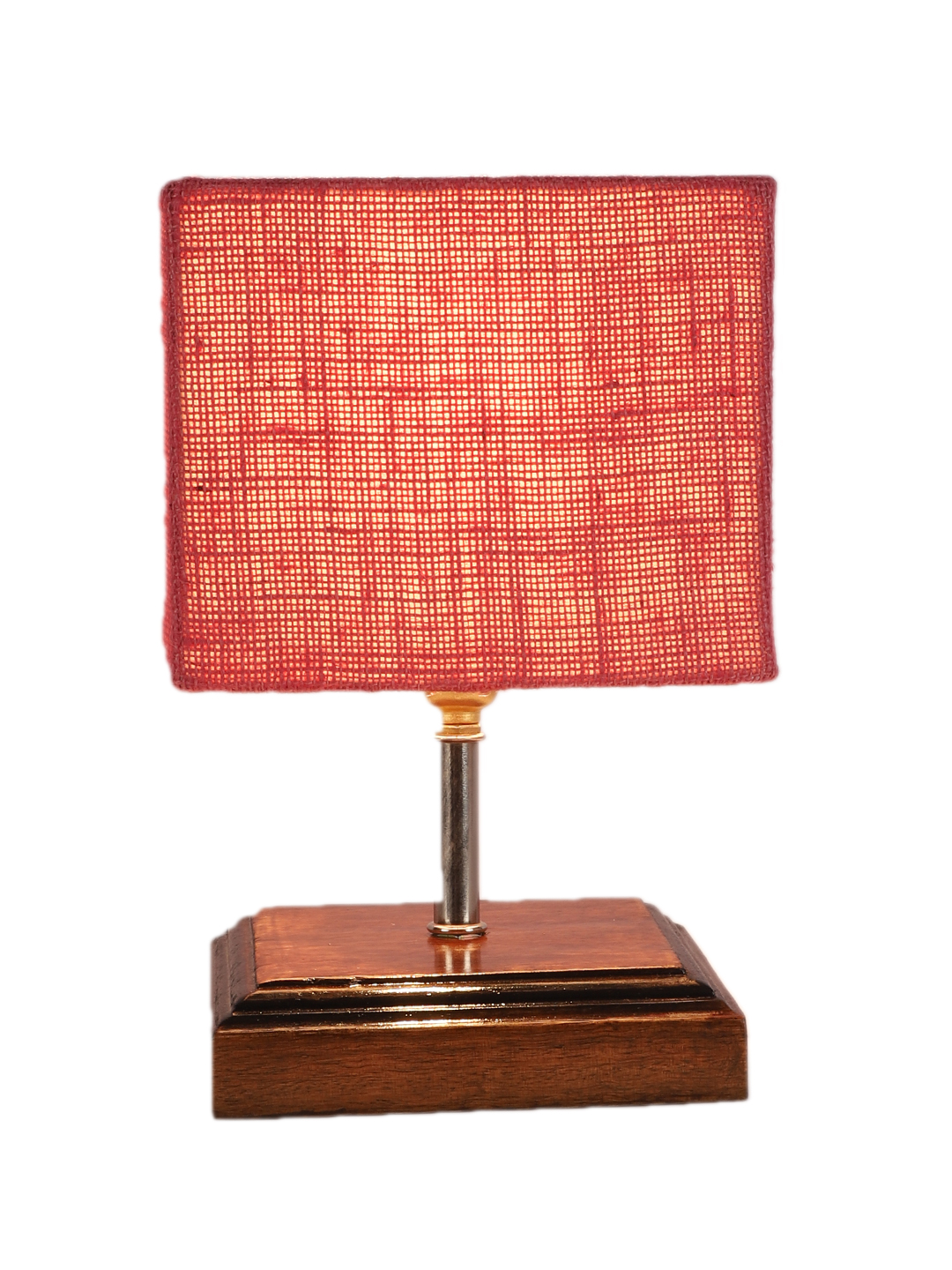 Ambika Home Pink Jute Table Lamp with Brown Wood Base | Designer Bedside Lamp for Living Room, Bedroom, Hotel, Café & Restaurant - Image 7