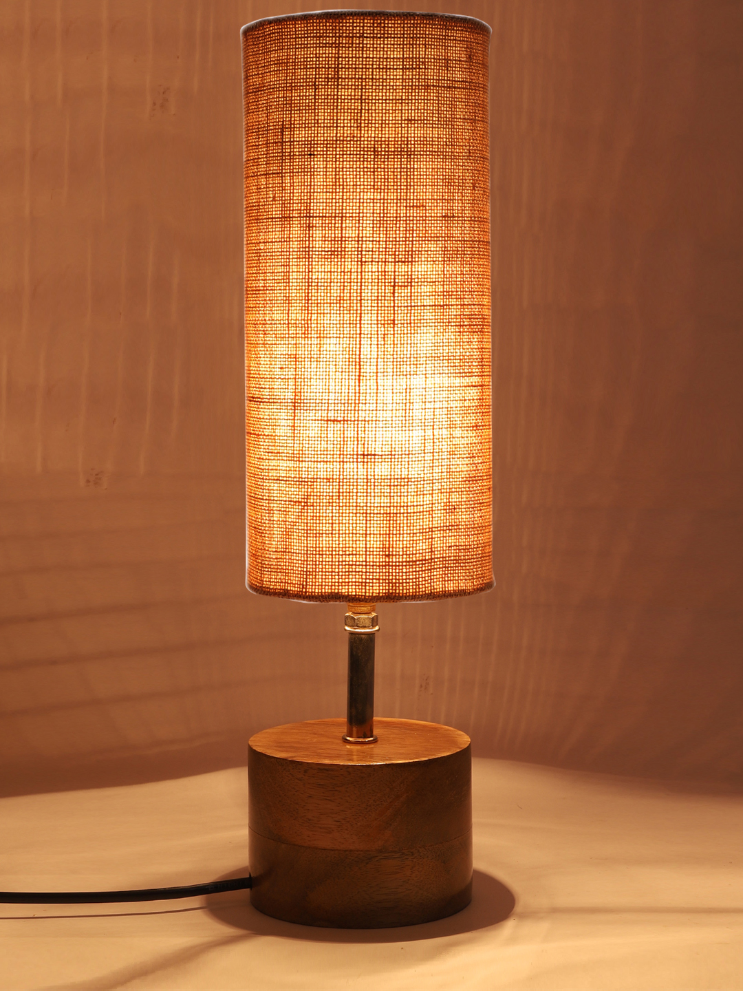 Devansh Pink Jute Table Lamp with Wooden Base | Decorative Bedside Lamp for Living Room, Bedroom, Hotel, Café, Restaurant & Home Décor - Image 7