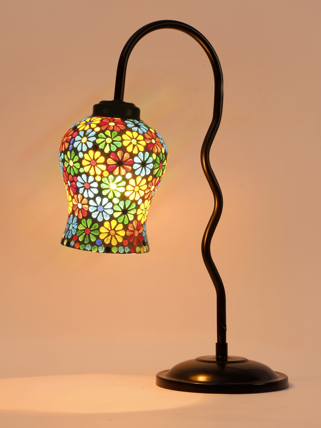 Ambika Home Modern Multi Iron Table Lamp with Designer Shade for Bedroom | Premium Home Decor Bedside Lamp - Image 7