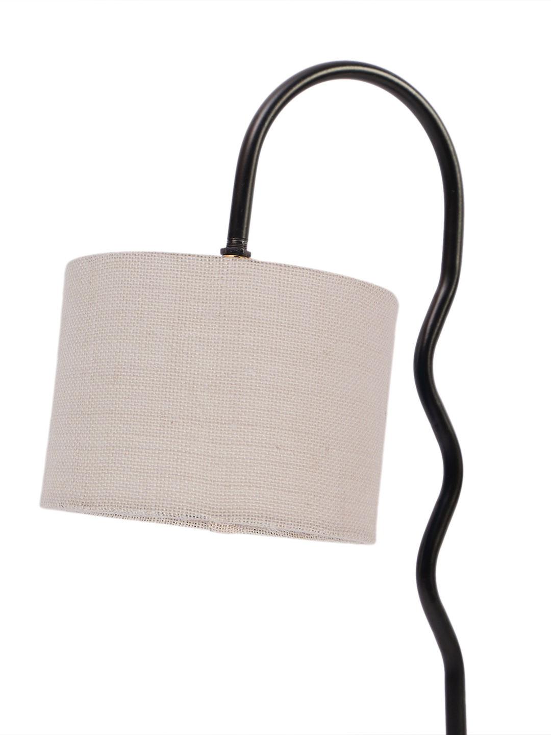 Ambika Home Minimalist White Iron Table Lamp with Designer Shade for Living Room | Premium Home Decor Bedside Lamp - Image 8