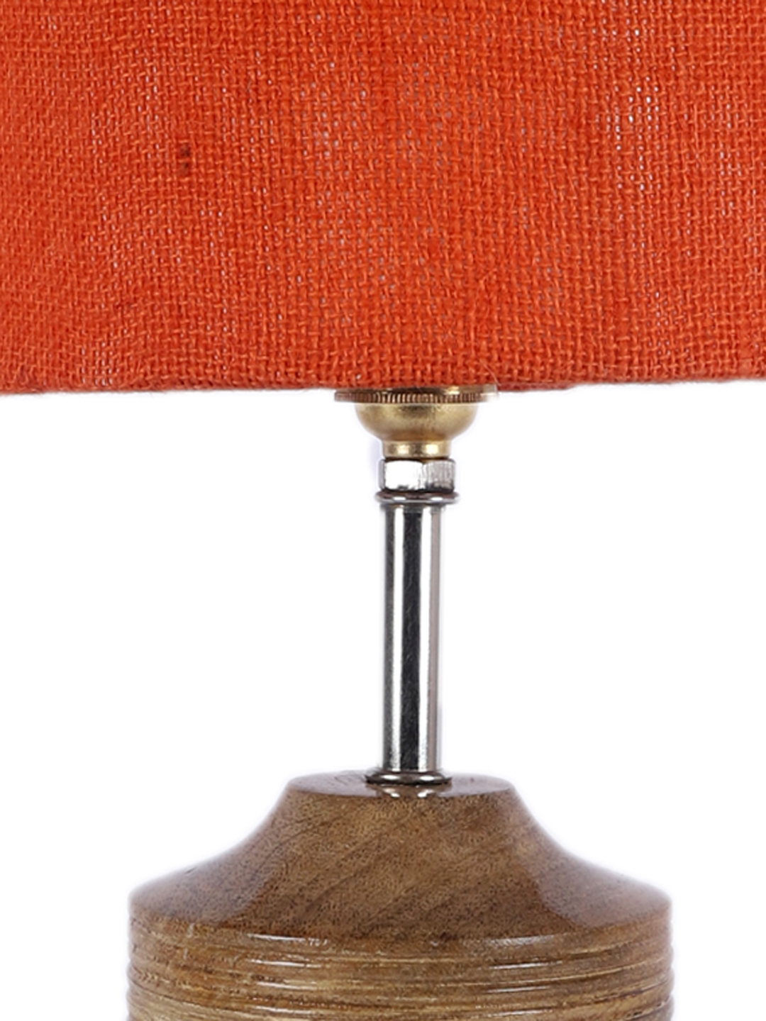 Ambika Home Orange Jute Table Lamp with Natural Wood Base | Designer Bedside Lamp for Living Room, Bedroom, Hotel, Café & Restaurant - Image 8