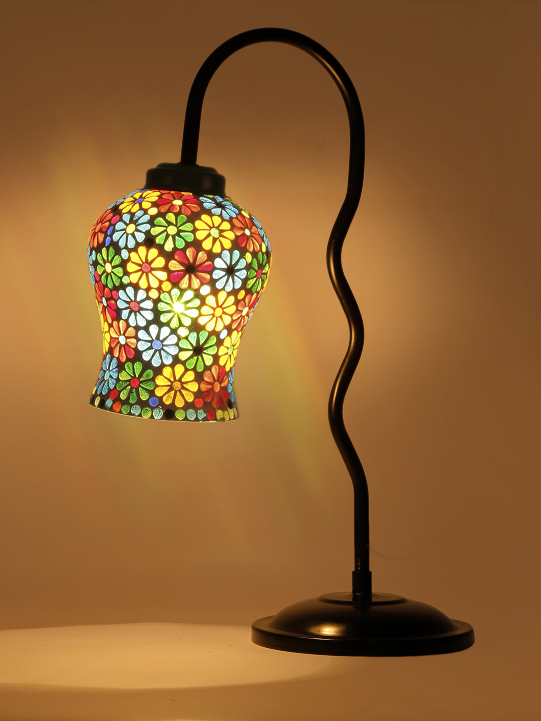 Ambika Home Modern Multi Iron Table Lamp with Designer Shade for Bedroom | Premium Home Decor Bedside Lamp - Image 8