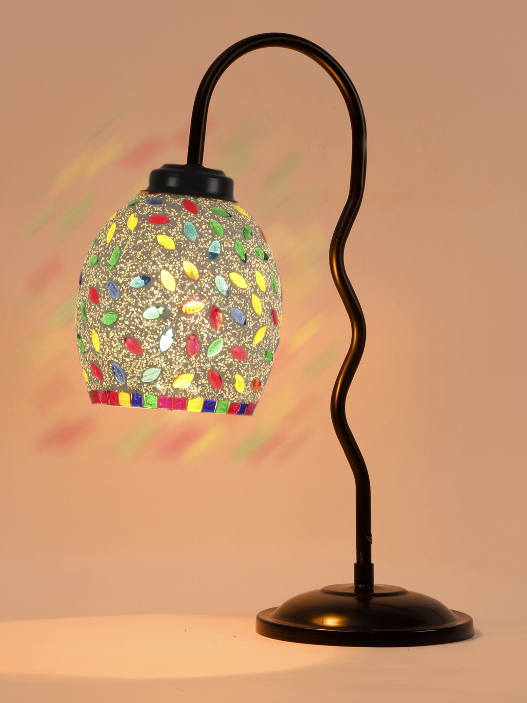 Ambika Home Contemporary Multi Iron Table Lamp with Designer Shade for Study | Premium Home Decor Bedside Lamp - Image 7