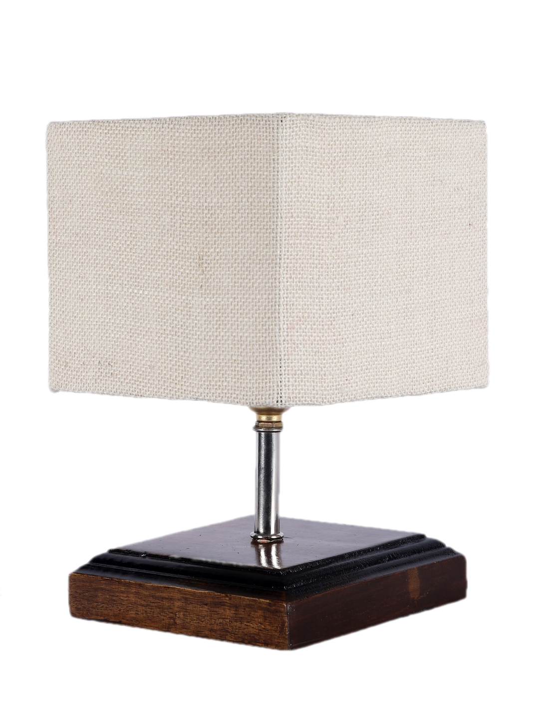 Ambika Home White Jute Table Lamp with Brown Wood Base | Designer Bedside Lamp for Living Room, Bedroom, Hotel, Café & Restaurant - Image 9
