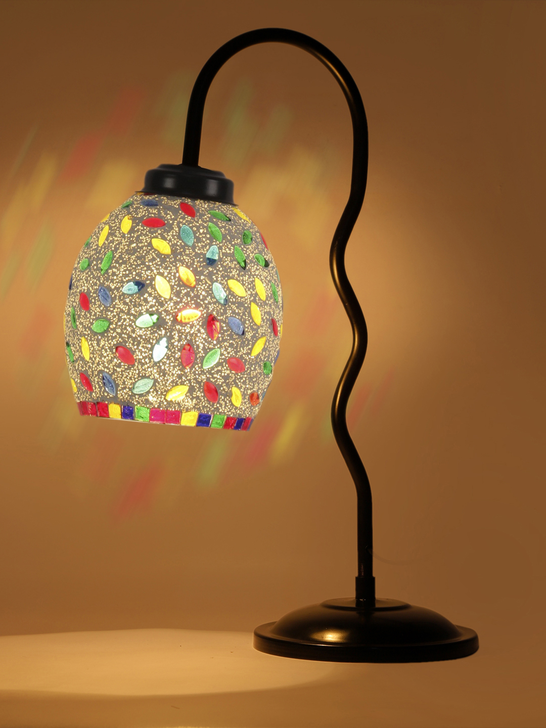 Ambika Home Contemporary Multi Iron Table Lamp with Designer Shade for Study | Premium Home Decor Bedside Lamp - Image 8