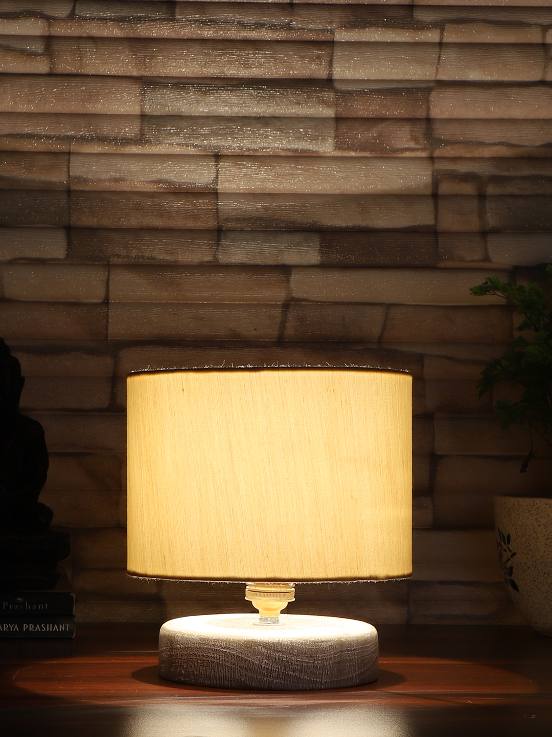 Ambika Home Beige Boho Bamboo White Brushed Decorative Table Lamp | Premium Handmade Home Decor | Bedroom Living Room Bedside Hotel Café | WK62 - Image 3