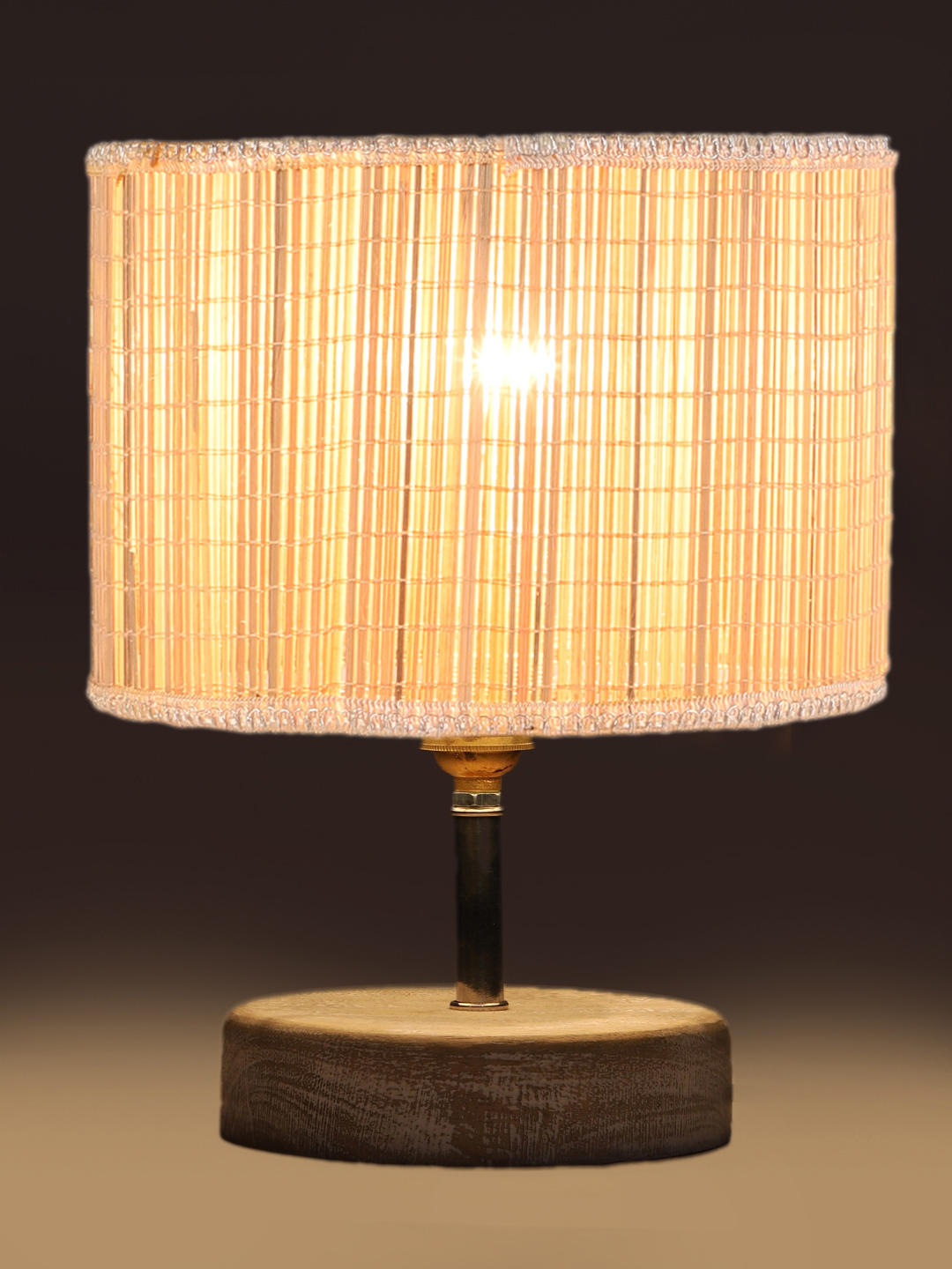 Ambika Home Beige Boho Bamboo White Brushed Decorative Table Lamp | Premium Handmade Home Decor | Bedroom Living Room Bedside Hotel Café | WK19 - Image 4
