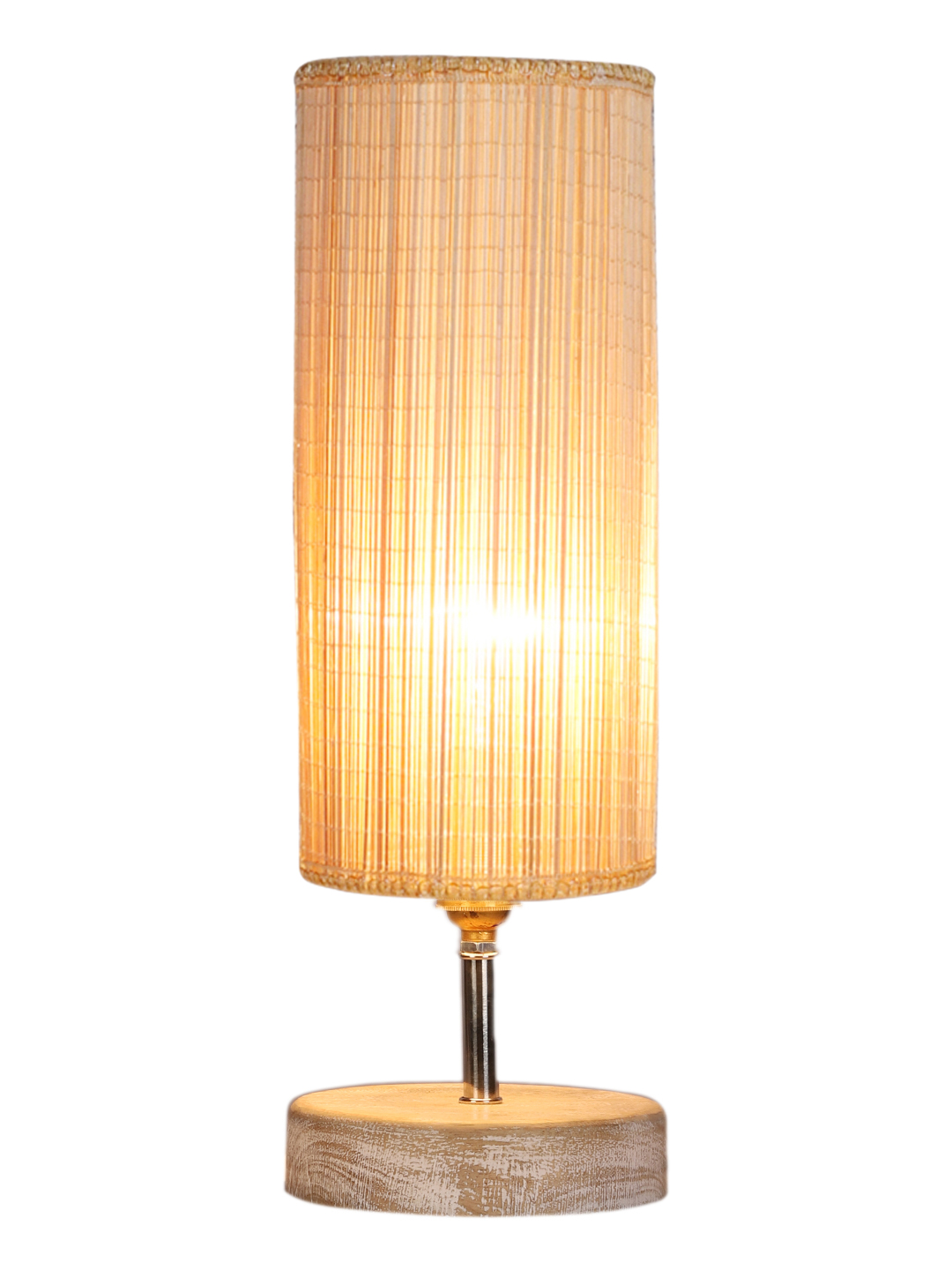 Ambika Home Beige Boho Bamboo White Brushed Decorative Table Lamp | Premium Handmade Home Decor | Bedroom Living Room Bedside Hotel Café | WK02 - Image 4