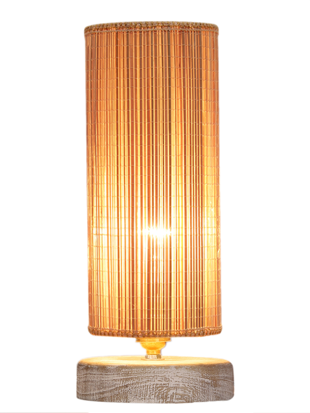 Ambika Home Beige Boho Bamboo White Brushed Decorative Table Lamp | Premium Handmade Home Decor | Bedroom Living Room Bedside Hotel Café | WK59 - Image 4