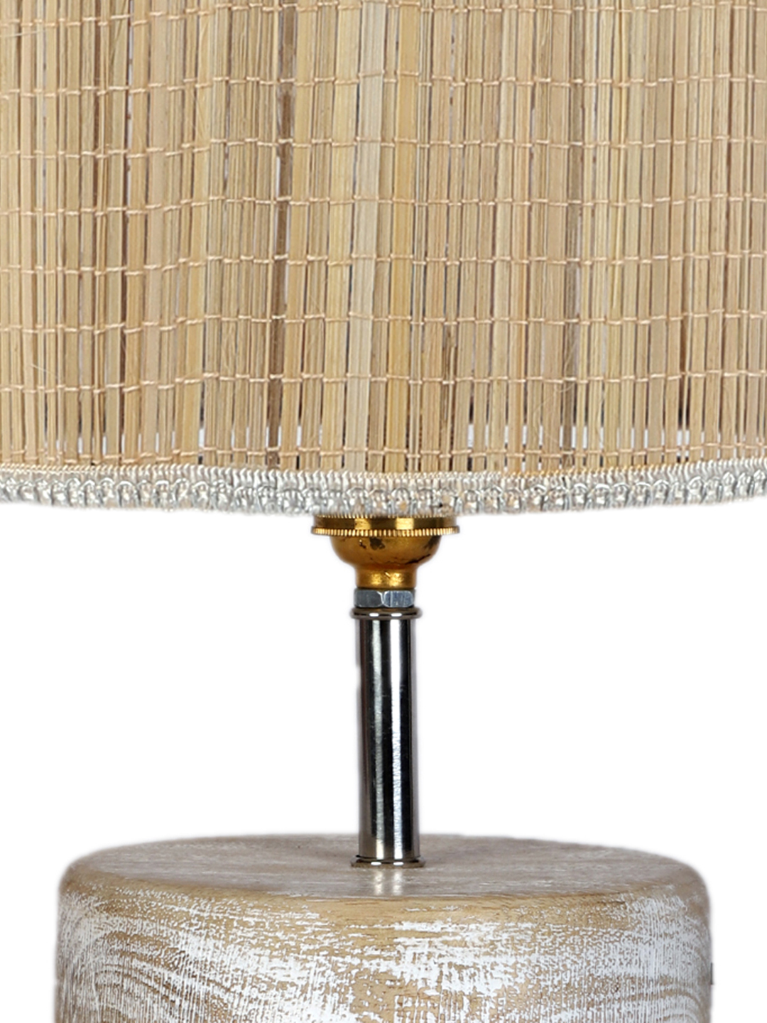 Ambika Home Beige Boho Bamboo White Brushed Decorative Table Lamp | Premium Handmade Home Decor | Bedroom Living Room Bedside Hotel Café | WK19 - Image 6