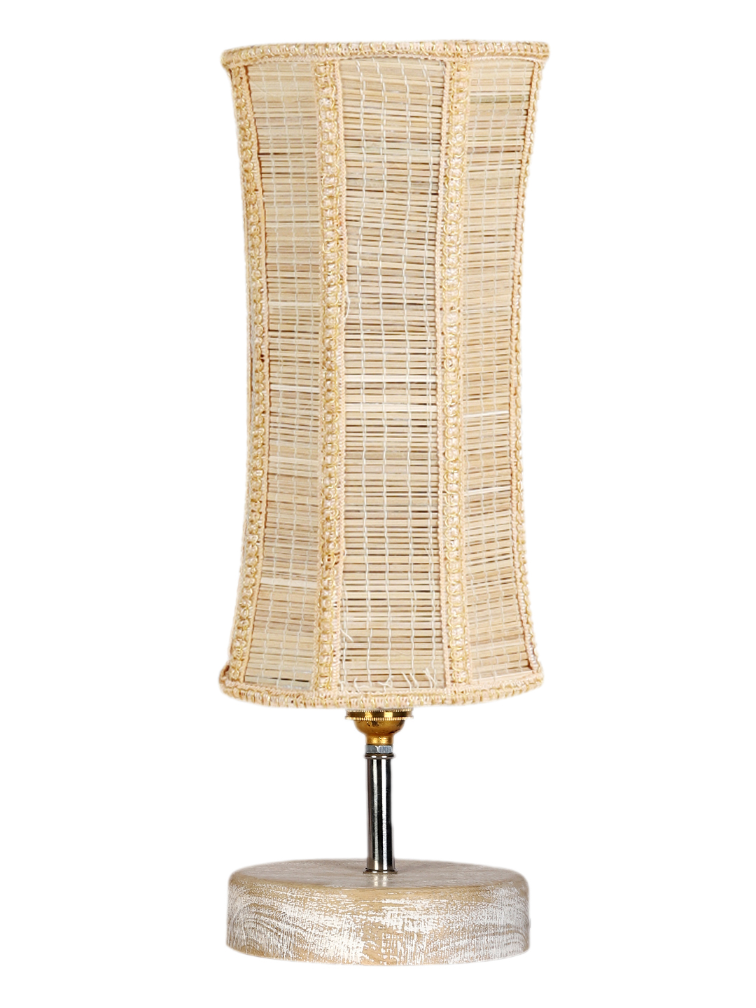 Ambika Home Beige Boho Bamboo White Brushed Decorative Table Lamp | Premium Handmade Home Decor | Bedroom Living Room Bedside Hotel Café | WK01 - Image 7